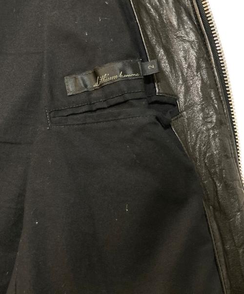 LITHIUM HOMME（リチウムオム・ファム）LITHIUM HOMME (リチウムオム・ファム) シングルレザージャケット ブラック サイズ:2の古着・服飾アイテム