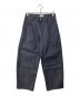 STILL BY HAND（スティルバイハンド）の古着「Deep Tuck Wide Denim Pants ディープタックワイドデニムパンツ」｜ネイビー