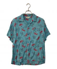 Star OF HOLLYWOOD（スターオブハリウッド）の古着「HIGH DENSITY RAYON OPEN SHIRT アロハシャツ」｜ブルー