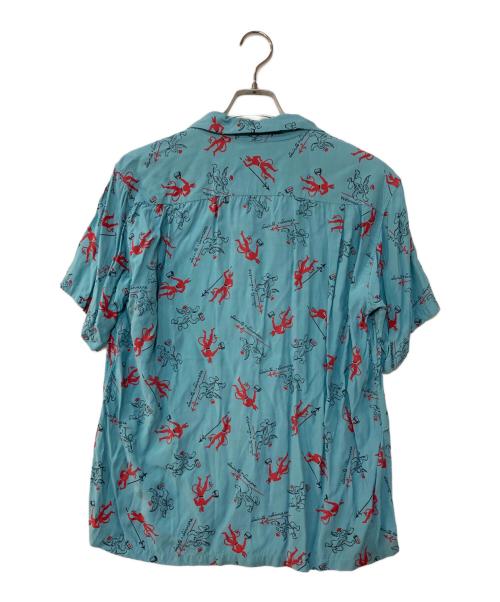 Star OF HOLLYWOOD（スターオブハリウッド）Star OF HOLLYWOOD (スターオブハリウッド) HIGH DENSITY RAYON OPEN SHIRT アロハシャツ ブルー サイズ:Mの古着・服飾アイテム