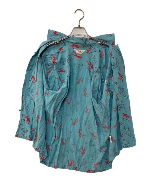 Star OF HOLLYWOOD（スターオブハリウッド）Star OF HOLLYWOOD (スターオブハリウッド) HIGH DENSITY RAYON OPEN SHIRT アロハシャツ ブルー サイズ:Mの古着・服飾アイテム