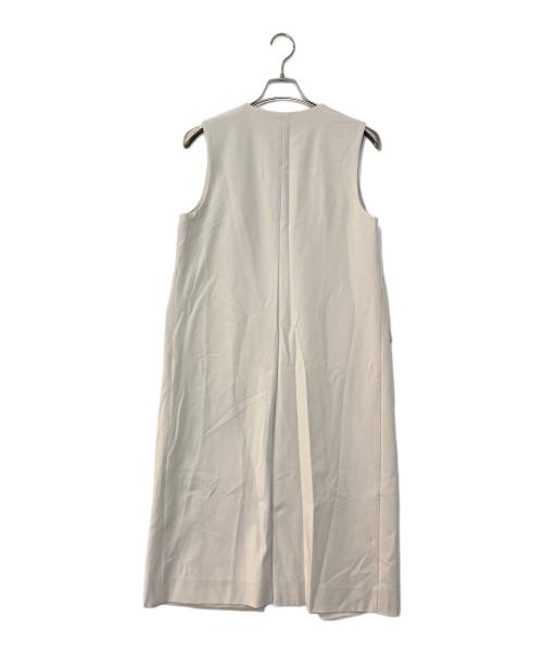 UNITED ARROWS（ユナイテッドアローズ）UNITED ARROWS (ユナイテッドアローズ) R/PU Vノーカラー ロングベスト ホワイト サイズ:記載なしの古着・服飾アイテム