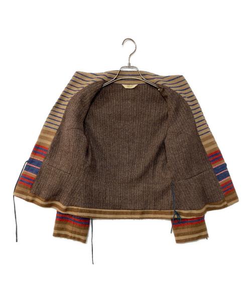 45rpm（45アールピーエム）45rpm (45アールピーエム) ウールラップボーダージャケット ブラウン サイズ:1の古着・服飾アイテム