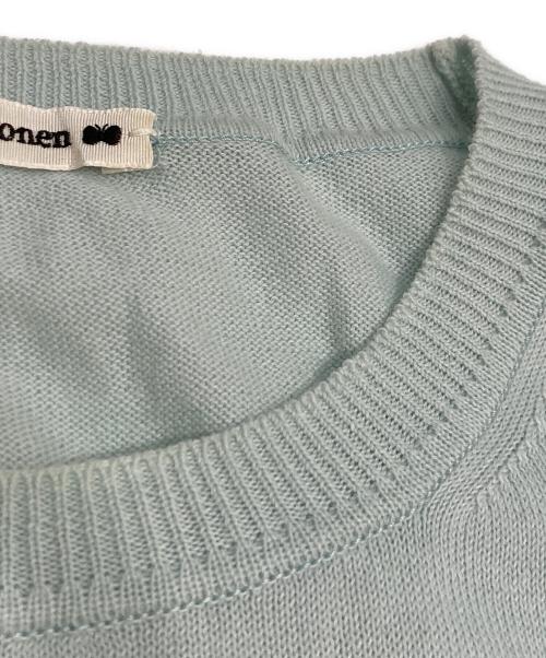 mina perhonen（ミナ ペルホネン）mina perhonen (ミナ ペルホネン) liquide horse s/s knit  ブルー サイズ:38の古着・服飾アイテム