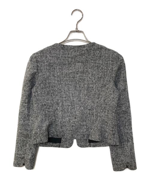 TOCCA（トッカ）TOCCA (トッカ) ノーカラーツイードリボンジャケット グレー サイズ:2の古着・服飾アイテム