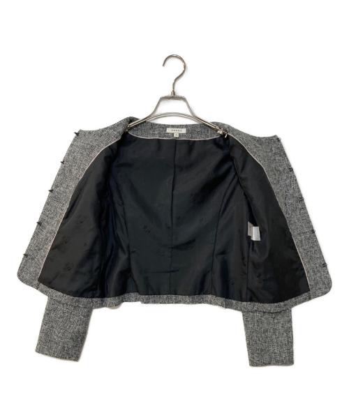TOCCA（トッカ）TOCCA (トッカ) ノーカラーツイードリボンジャケット グレー サイズ:2の古着・服飾アイテム