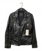 ZARAザラ）の古着「シープレザー ダブル ライダースジャケット」｜ブラック