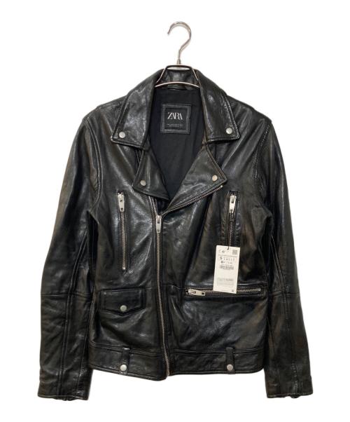 ZARA（ザラ）ZARA (ザラ) シープレザー ダブル ライダースジャケット ブラック サイズ:Sの古着・服飾アイテム