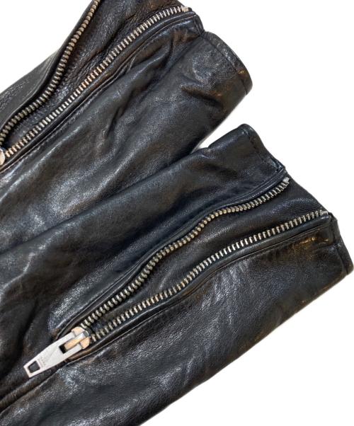 ZARA（ザラ）ZARA (ザラ) シープレザー ダブル ライダースジャケット ブラック サイズ:Sの古着・服飾アイテム