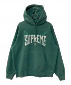 SUPREMEシュプリーム）の古着「Rhinestone Shadow Hooded Sweatshirt ラインストーン シャドウ フーディー スウェットシャツ」｜グリーン