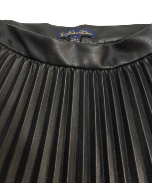 BROOKS BROTHERS（ブルックスブラザーズ）BROOKS BROTHERS (ブルックスブラザーズ) フェイクレザープリーツスカート ブラック サイズ:2の古着・服飾アイテム