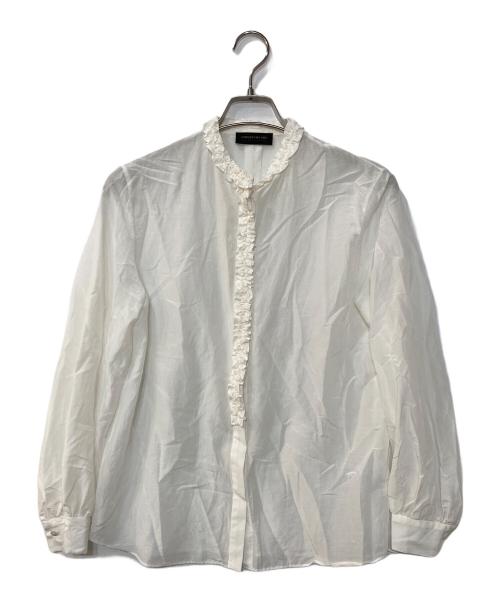 TOMORROW LAND（トゥモローランド）TOMORROW LAND (トゥモローランド) コットンシルク フリルシャツ ホワイト サイズ:36の古着・服飾アイテム