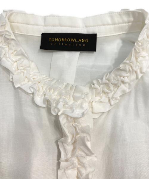 TOMORROW LAND（トゥモローランド）TOMORROW LAND (トゥモローランド) コットンシルク フリルシャツ ホワイト サイズ:36の古着・服飾アイテム