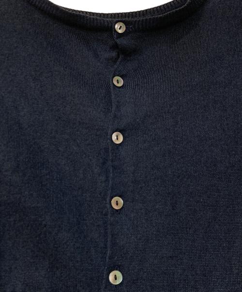 BEARDSLEY（ビアズリー）BEARDSLEY (ビアズリー) スイッチングノースリーブニット ネイビー サイズ:Fの古着・服飾アイテム
