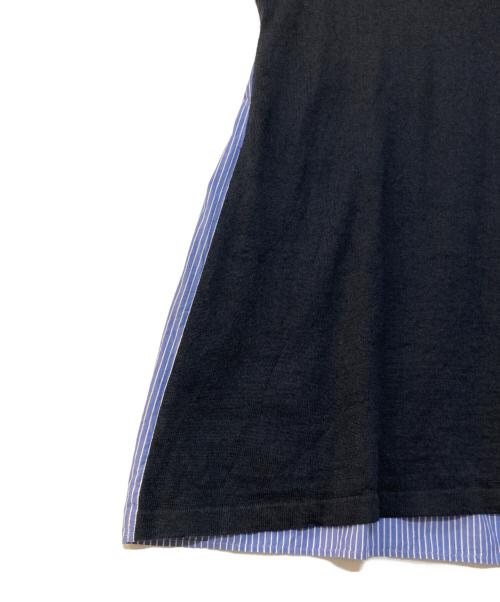 BEARDSLEY（ビアズリー）BEARDSLEY (ビアズリー) スイッチングノースリーブニット ネイビー サイズ:Fの古着・服飾アイテム