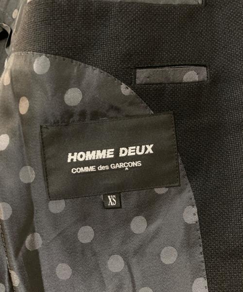 COMME des GARCONS HOMME DEUX（コムデギャルソン オム ドゥ）COMME des GARCONS HOMME DEUX (コムデギャルソン オム ドゥ) ウール リネン モヘア テーラードジャケット ブラック サイズ:XSの古着・服飾アイテム