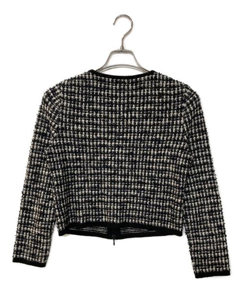 TOCCA（トッカ）TOCCA (トッカ) ノーカラーツイードジップカーディガン TWEED ZIP CARDIGAN ブラック サイズ:Mの古着・服飾アイテム