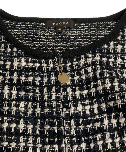 TOCCA（トッカ）TOCCA (トッカ) ノーカラーツイードジップカーディガン TWEED ZIP CARDIGAN ブラック サイズ:Mの古着・服飾アイテム