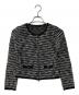 TOCCA（トッカ）の古着「ノーカラーツイードジップカーディガン TWEED ZIP CARDIGAN」｜ブラック