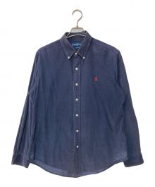 POLO RALPH LAUREN（ポロ・ラルフローレン）の古着「CUSTOM FIT 細畝コーデュロイシャツ」｜ネイビー
