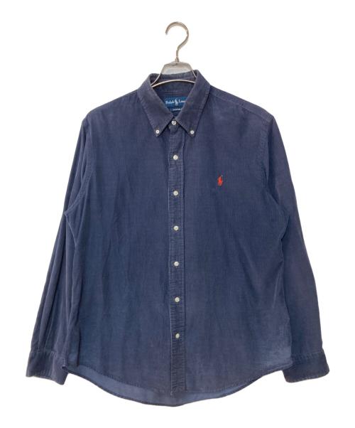 POLO RALPH LAUREN（ポロ・ラルフローレン）POLO RALPH LAUREN (ポロ・ラルフローレン) CUSTOM FIT 細畝コーデュロイシャツ ネイビー サイズ:LLの古着・服飾アイテム