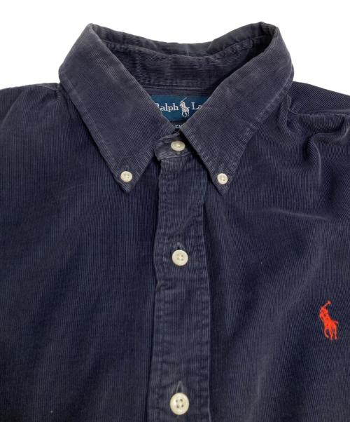 POLO RALPH LAUREN（ポロ・ラルフローレン）POLO RALPH LAUREN (ポロ・ラルフローレン) CUSTOM FIT 細畝コーデュロイシャツ ネイビー サイズ:LLの古着・服飾アイテム