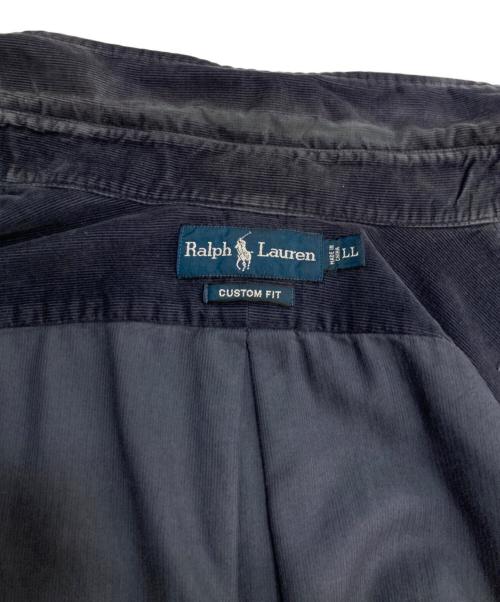 POLO RALPH LAUREN（ポロ・ラルフローレン）POLO RALPH LAUREN (ポロ・ラルフローレン) CUSTOM FIT 細畝コーデュロイシャツ ネイビー サイズ:LLの古着・服飾アイテム