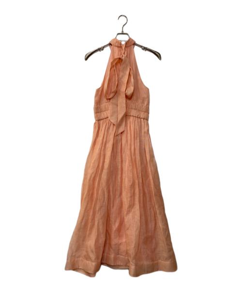ZIMMERMANN（ジマーマン）ZIMMERMANN (ジマーマン) リネンシルク ノースリーブワンピース ピンクの古着・服飾アイテム