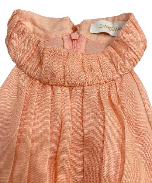 ZIMMERMANN（ジマーマン）ZIMMERMANN (ジマーマン) リネンシルク ノースリーブワンピース ピンクの古着・服飾アイテム
