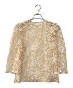 FUMIE=TANAKAフミエタナカ）の古着「エンプロイダリーブラウス 7分袖ブラウス」｜ベージュ