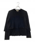 COMME des GARCONS SHIRTコムデギャルソンシャツ）の古着「ウールレイヤードセーター」｜ブラック