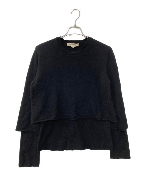 COMME des GARCONS SHIRT（コムデギャルソンシャツ）COMME des GARCONS SHIRT (コムデギャルソンシャツ) ウールレイヤードセーター ブラック サイズ:Sの古着・服飾アイテム