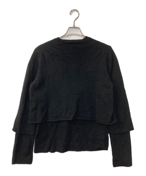 COMME des GARCONS SHIRT（コムデギャルソンシャツ）COMME des GARCONS SHIRT (コムデギャルソンシャツ) ウールレイヤードセーター ブラック サイズ:Sの古着・服飾アイテム
