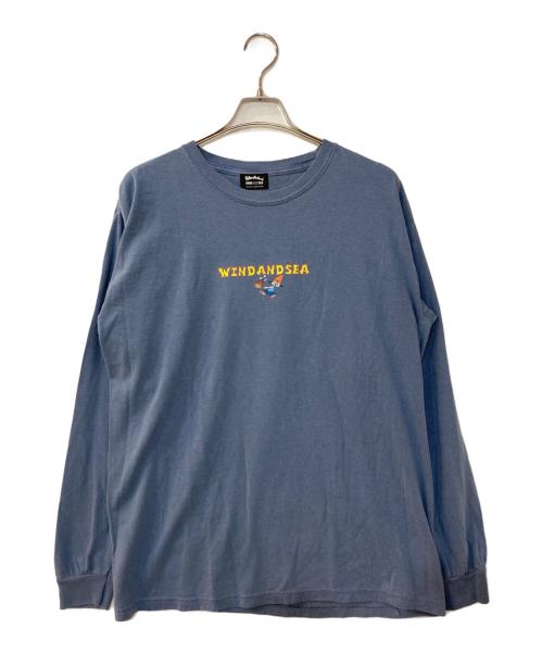 WIND AND SEA（ウィンダンシー）WIND AND SEA (ウィンダンシー) PARAPPA THE RAPPER (パラッパラッパー) THE RAPPER PARAPPA＆CCTC CHICKEN 長袖プリントTシャツ コラボTEE スカイブルー サイズ:Lの古着・服飾アイテム