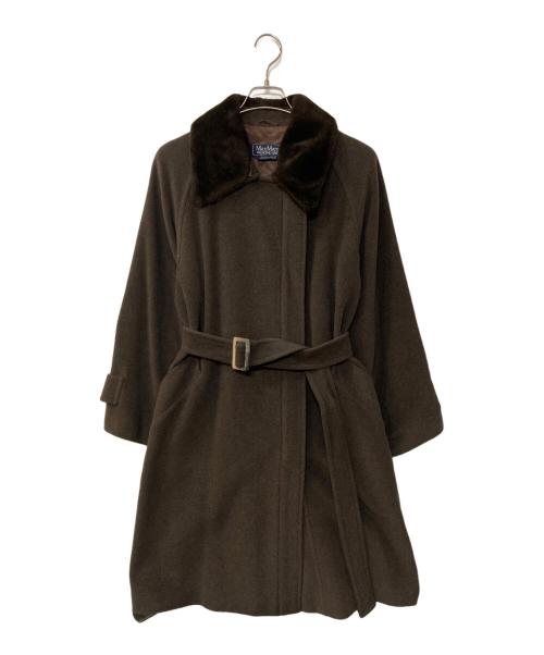 Max Mara WEEK END LINE（マックスマーラ ウイークエンドライン）Max Mara WEEK END LINE (マックスマーラ ウイークエンドライン) ボアカラーウールコート ブラウン サイズ:36の古着・服飾アイテム