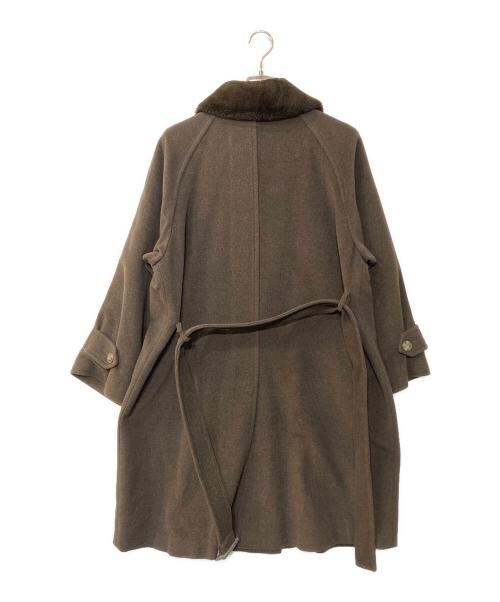 Max Mara WEEK END LINE（マックスマーラ ウイークエンドライン）Max Mara WEEK END LINE (マックスマーラ ウイークエンドライン) ボアカラーウールコート ブラウン サイズ:36の古着・服飾アイテム
