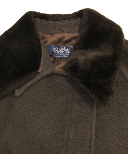 Max Mara WEEK END LINE（マックスマーラ ウイークエンドライン）Max Mara WEEK END LINE (マックスマーラ ウイークエンドライン) ボアカラーウールコート ブラウン サイズ:36の古着・服飾アイテム