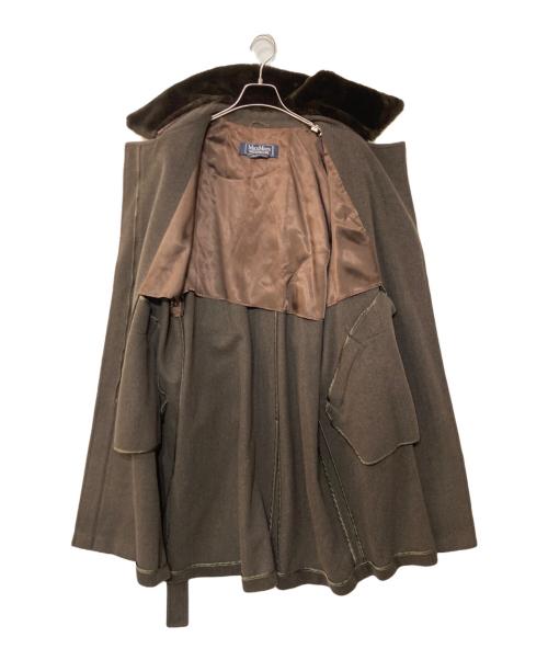 Max Mara WEEK END LINE（マックスマーラ ウイークエンドライン）MAX MARA WEEK END LINE (マックスマーラ ウイークエンドライン) ボアカラーウールコート ブラウン サイズ:36の古着・服飾アイテム