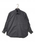 DAIWA PIER39ダイワ ピア39）の古着「TECH REGULAR COLLAR SHIRT L/S GRAPH PLAID テックレギュラーカラーシャツ」｜ブラック×ホワイト
