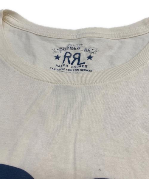 RRL（ダブルアールエル）RRL (ダブルアールエル) ロゴプリントTシャツ アイボリー サイズ:Lの古着・服飾アイテム