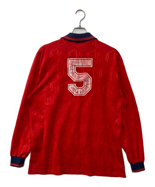 UMBRO（アンブロ）UMBRO (アンブロ) 90`sプリントL/Sゲームシャツ レッド サイズ:XLの古着・服飾アイテム