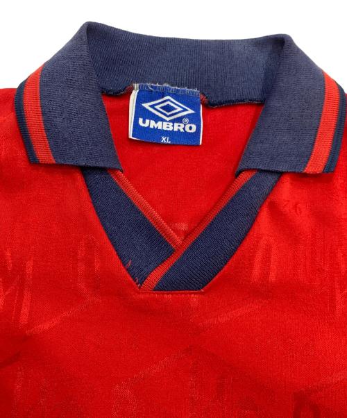 UMBRO（アンブロ）UMBRO (アンブロ) 90`sプリントL/Sゲームシャツ レッド サイズ:XLの古着・服飾アイテム