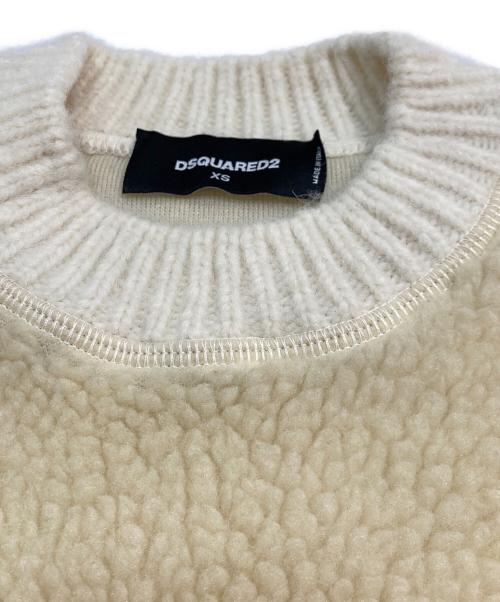 DSQUARED2（ディースクエアード）DSQUARED2 (ディースクエアード) FAUX SHEARLING ボアスウェット アイボリー サイズ:XSの古着・服飾アイテム