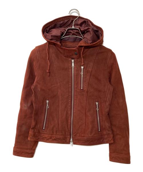 AVIREX Belle（アヴィレックス ベル）AVIREX Belle (アヴィレックス ベル) ラムスキンフーデッドライダース　RIDERS JACKET 6291013 ブラウン サイズ:Mの古着・服飾アイテム