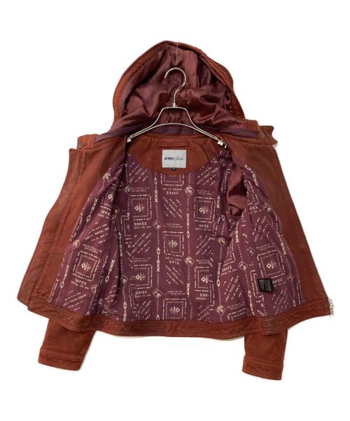 AVIREX Belle（アヴィレックス ベル）AVIREX Belle (アヴィレックス ベル) ラムスキンフーデッドライダース　RIDERS JACKET 6291013 ブラウン サイズ:Mの古着・服飾アイテム