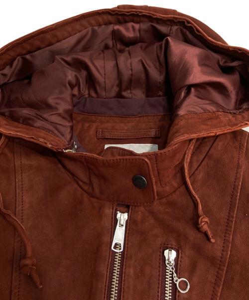 AVIREX Belle（アヴィレックス ベル）AVIREX Belle (アヴィレックス ベル) ラムスキンフーデッドライダース　RIDERS JACKET 6291013 ブラウン サイズ:Mの古着・服飾アイテム