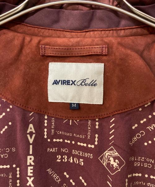 AVIREX Belle（アヴィレックス ベル）AVIREX Belle (アヴィレックス ベル) ラムスキンフーデッドライダース　RIDERS JACKET 6291013 ブラウン サイズ:Mの古着・服飾アイテム