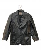 AVIREXアヴィレックス）の古着「レザーテーラードジャケット」｜ブラック