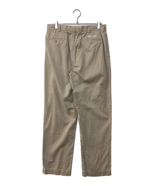 POLO RALPH LAUREN（ポロ・ラルフローレン）POLO RALPH LAUREN (ポロ・ラルフローレン) 2タックパンツ　TWO TUCK WIDE PANTS　ポロチノ　チノパンツ ベージュ サイズ:34の古着・服飾アイテム