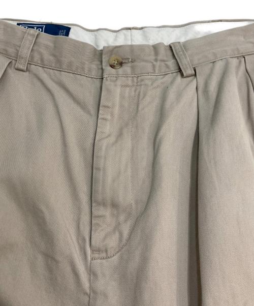 POLO RALPH LAUREN（ポロ・ラルフローレン）POLO RALPH LAUREN (ポロ・ラルフローレン) 2タックパンツ　TWO TUCK WIDE PANTS　ポロチノ　チノパンツ ベージュ サイズ:34の古着・服飾アイテム